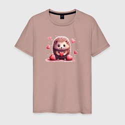 Мужская футболка Влюбленный ёж с сердечками