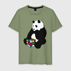 Мужская футболка Панда с кубиком