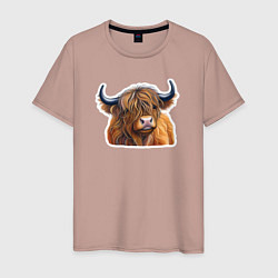 Мужская футболка Шотландский волосатый бык