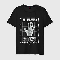 Футболка хлопковая мужская X-ray streetwear, цвет: черный