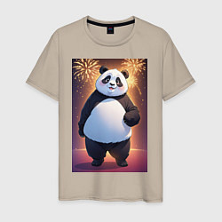 Мужская футболка Панда в свитере под салютом - ai art