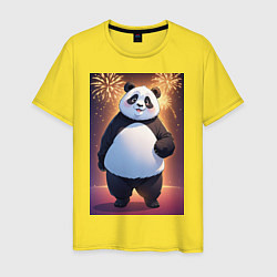 Мужская футболка Панда в свитере под салютом - ai art