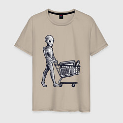 Мужская футболка Пришелец с покупками