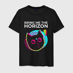 Футболка хлопковая мужская Bring Me the Horizon rock star cat, цвет: черный