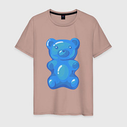 Мужская футболка Мармеладный синий медвежонок