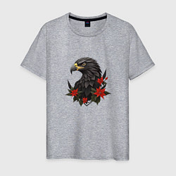 Мужская футболка Орел и пуансеттия