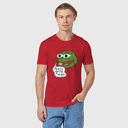 Футболка хлопковая мужская Pepe feels good man, цвет: красный — фото 2