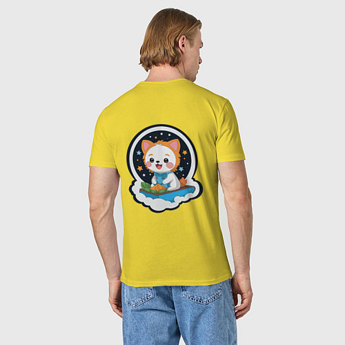 Мужская футболка Собачка в звездном небе / Желтый – фото 4