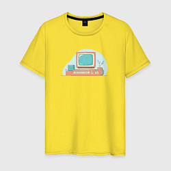 Мужская футболка Старый компьютер с клавиатурой