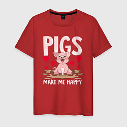 Мужская футболка Свиньи делают меня счастливым