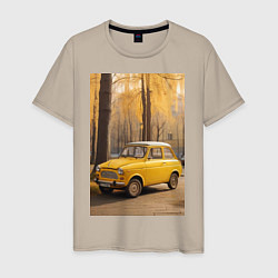 Мужская футболка Желтый ретро автомобиль