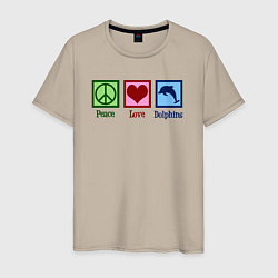 Мужская футболка Мир любовь дельфины