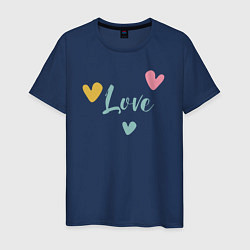 Мужская футболка Love and hearts