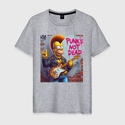 Мужская футболка Homer Simpson - punks not dead