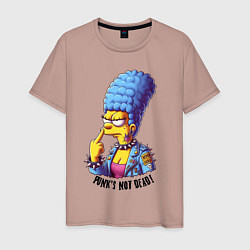 Мужская футболка Marge Simpson - punks not dead motto