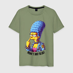 Мужская футболка Marge Simpson - punks not dead motto