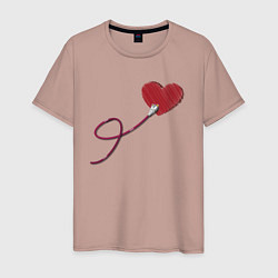 Мужская футболка Сердца - ethernet love connected, правая парная