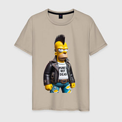 Мужская футболка The harsh Homer Simpson - punks not dead