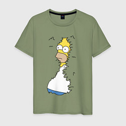 Мужская футболка Гомер в кустах