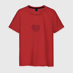 Мужская футболка Блестящее красное сердечко