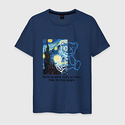 Мужская футболка Звёздная ночь с мишкой