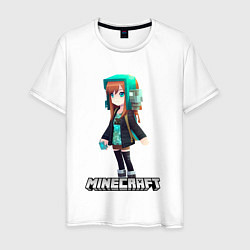 Мужская футболка Minecraft девушка в наушниках