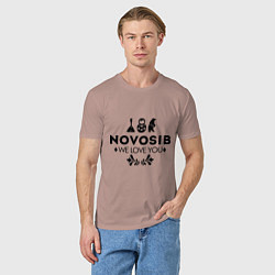 Футболка хлопковая мужская Novosib: we love you, цвет: пыльно-розовый — фото 2