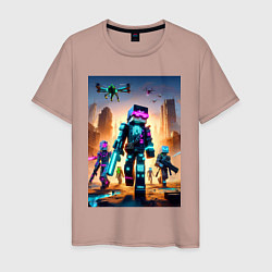 Мужская футболка Minecraft - cyberpunk ai art fantasy