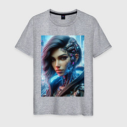 Мужская футболка Cyber girl - ai art