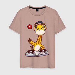 Мужская футболка Жираф за пультом