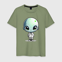Мужская футболка Милый инопланетянин с большими глазами