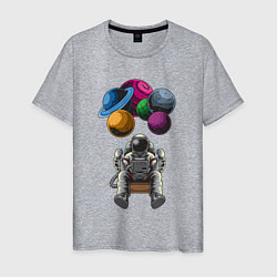 Мужская футболка Космонавт на воздушных шарах