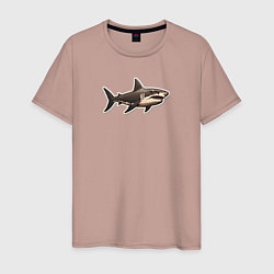 Мужская футболка Злая большая белая акула