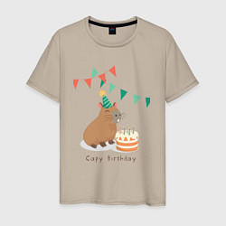 Мужская футболка Capy birthday капибара