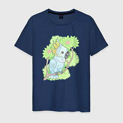 Мужская футболка Забавный попугай какаду