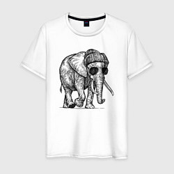 Мужская футболка Слон-хипстер