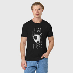 Футболка хлопковая мужская Stay dog pissed, цвет: черный — фото 2