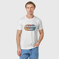 Футболка хлопковая мужская Chicken gun круги, цвет: белый — фото 2