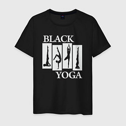 Футболка хлопковая мужская Black yoga, цвет: черный