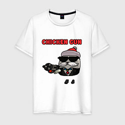 Мужская футболка Chicken gun santa