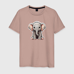 Мужская футболка Красивый африканский слоненок