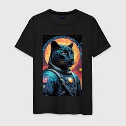 Мужская футболка Пантера бравый космонавт - нейросеть