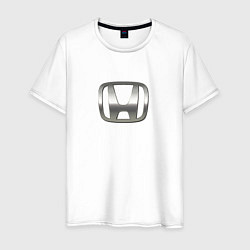 Футболка хлопковая мужская Honda logo auto grey, цвет: белый