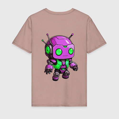 Мужская футболка Фиолетовый робот инопланетянин / Пыльно-розовый – фото 2