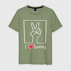 Мужская футболка I love bunny
