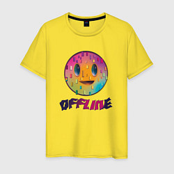Футболка хлопковая мужская Offline улыбка смайла, цвет: желтый