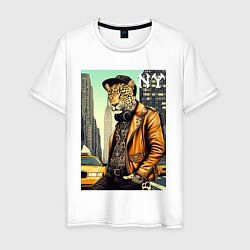 Мужская футболка The cool leopard is a New Yorker