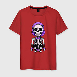 Мужская футболка Скелет с бабочкой фиолетовый