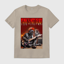 Мужская футболка Котяра гитарист - панк не умер