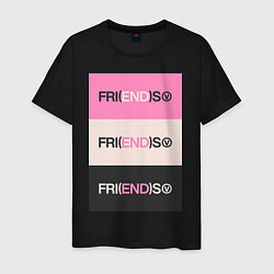 Футболка хлопковая мужская V Fri END S - friends song, цвет: черный